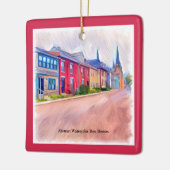 抽象芸術ウォーターカラーローハウス セラミックオーナメント (左)