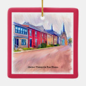 抽象芸術ウォーターカラーローハウス セラミックオーナメント (裏面)