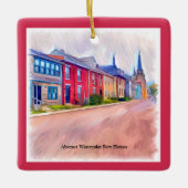 抽象芸術ウォーターカラーローハウス セラミックオーナメント (正面)