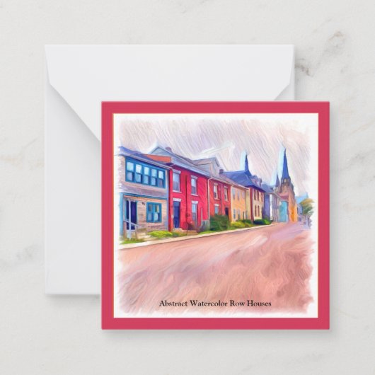 抽象芸術ウォーターカラーローハウス ノートカード (正面)