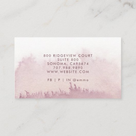 抽象芸術ウォーターセラピストカウンセールダスキーバラ 名刺 (裏面)