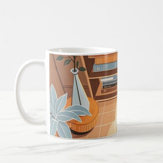 抽象芸術ウォームコージーボホスタイル コーヒーマグカップ (左)