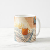 抽象芸術ウォームコージーボホスタイル コーヒーマグカップ (正面右)