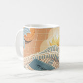 抽象芸術ウォームコージーボホスタイル コーヒーマグカップ (正面左)