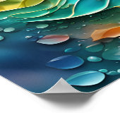 抽象芸術ウォールアート葉、カラー ポスター (角)