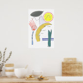 抽象芸術ウォールアート ポスター (キッチン)