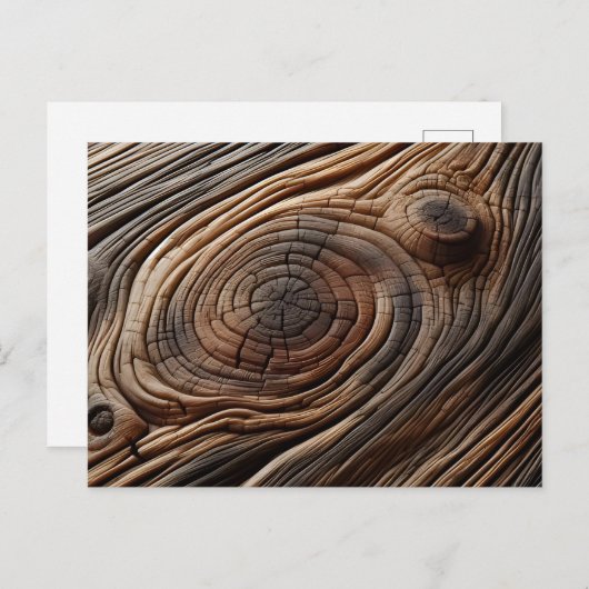 抽象芸術ウッドアートデザインテクスチャ ポストカード (正面/裏面)