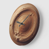 抽象芸術ウッドアートデザインテクスチャ ラージ壁時計 (傾斜)
