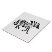 抽象芸術ウッドブロックプリントセラミックタイル タイル (側面)