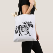 抽象芸術ウッドブロックプリントトートバッグ トートバッグ (クローズアップ)