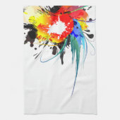抽象芸術ウミドオウム絵を描(ばちゃばちゃ)跳ねる キッチンタオル (縦)
