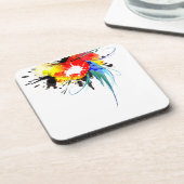 抽象芸術ウミドオウム絵を描（ばちゃばちゃ）跳ねる コースター (左側)