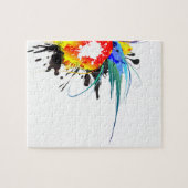 抽象芸術ウミドオウム絵を描(ばちゃばちゃ)跳ねる ジグソーパズル (横)