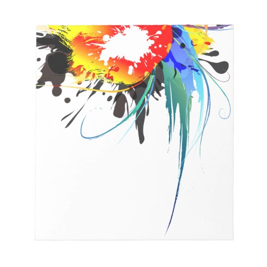 抽象芸術ウミドオウム絵を描(ばちゃばちゃ)跳ねる ノートパッド (正面)