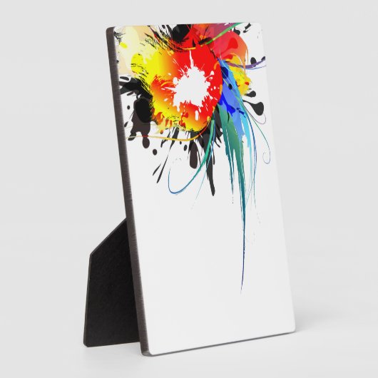 抽象芸術ウミドオウム絵を描（ばちゃばちゃ）跳ねる フォトプラーク (側面)