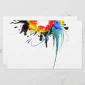 抽象芸術ウミドオウム絵を描（ばちゃばちゃ）跳ねる 便箋 (正面/裏面)