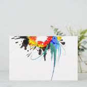 抽象芸術ウミドオウム絵を描（ばちゃばちゃ）跳ねる 便箋 (スタンド正面)