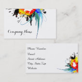 抽象芸術ウミドオウム絵を描(ばちゃばちゃ)跳ねる 名刺 (正面/裏面)