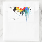 抽象芸術ウミドオウム絵を描(ばちゃばちゃ)跳ねる 長方形シール (バッグ)