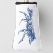 抽象芸術ウルフアート：幾何学動物イラストレーション ゴルフヘッドカバー (回転90)