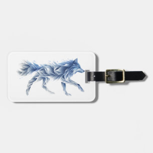 抽象芸術ウルフアート：幾何学動物イラストレーション ラゲッジタグ