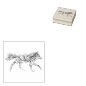 抽象芸術ウルフアート：幾何学動物イラストレーション ラバースタンプ (押印)