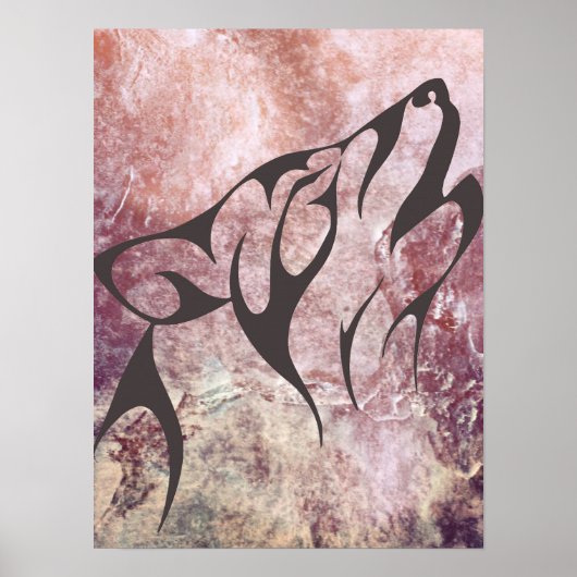 抽象芸術ウルフプリントポスター ポスター (正面)