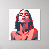 抽象芸術ウーマンポートレートアモダンートデザイン キャンバスプリント (正面)
