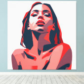 抽象芸術ウーマンポートレートアモダンートデザイン キャンバスプリント (インサイチュ (ウッドフロア))