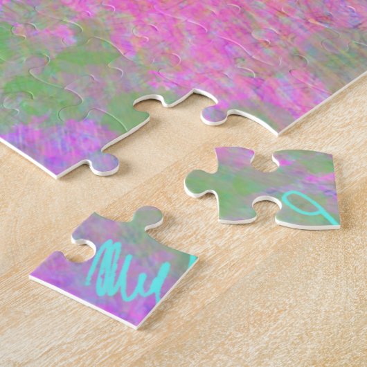 抽象芸術ウーマン顔ムードキュビズムスタイルスケッチ ジグソーパズル (側面)