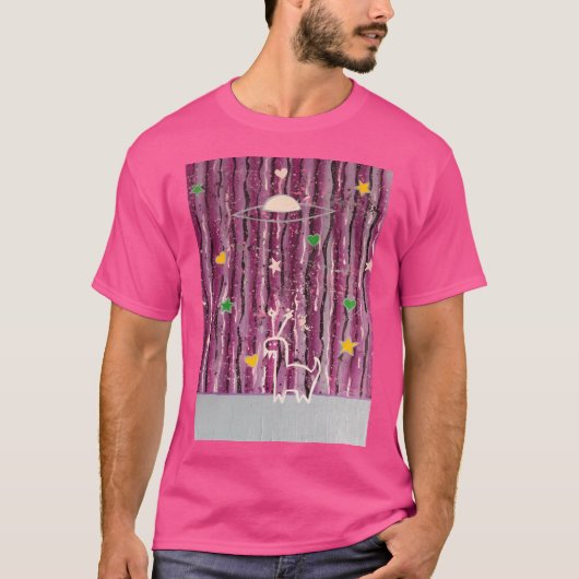 抽象芸術エイリアンディーノ Tシャツ (正面)