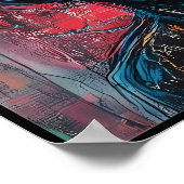 抽象芸術エイリアンポートレートのGraffitiポパートグリッド ポスター (角)