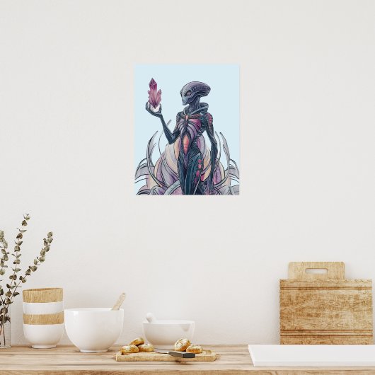 抽象芸術エイリアン ポスター (キッチン)