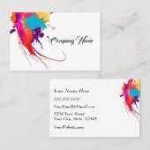 抽象芸術エキゾチック蝶インク(ばちゃばちゃ)跳ねる 名刺 (正面/裏面)