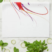 抽象芸術エキゾチック蝶絵を描(ばちゃばちゃ)跳ねる キッチンタオル (折り畳み)