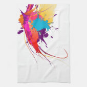 抽象芸術エキゾチック蝶絵を描(ばちゃばちゃ)跳ねる キッチンタオル (縦)