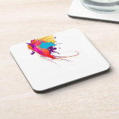 抽象芸術エキゾチック蝶絵を描(ばちゃばちゃ)跳ねる コースター (左側)