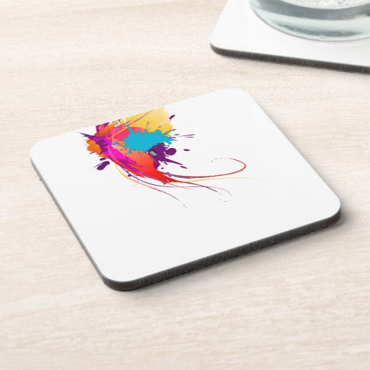 抽象芸術エキゾチック蝶絵を描(ばちゃばちゃ)跳ねる コースター (左側)