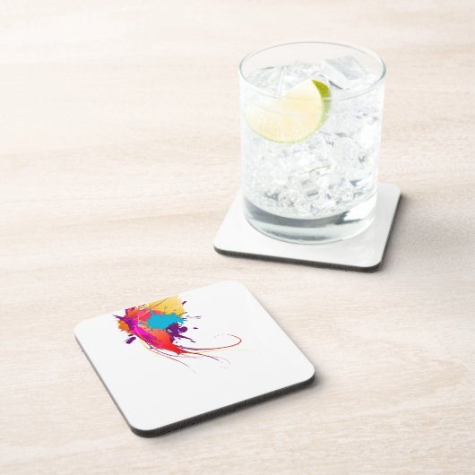 抽象芸術エキゾチック蝶絵を描(ばちゃばちゃ)跳ねる コースター (右側)