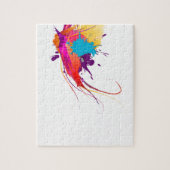 抽象芸術エキゾチック蝶絵を描（ばちゃばちゃ）跳ねる ジグソーパズル (縦)