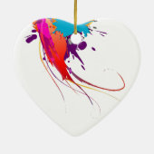 抽象芸術エキゾチック蝶絵を描(ばちゃばちゃ)跳ねる セラミックオーナメント (裏面)