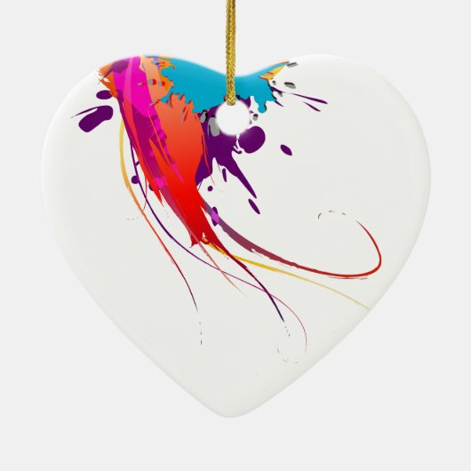 抽象芸術エキゾチック蝶絵を描(ばちゃばちゃ)跳ねる セラミックオーナメント (裏面)