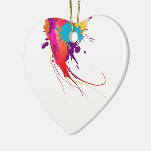 抽象芸術エキゾチック蝶絵を描（ばちゃばちゃ）跳ねる セラミックオーナメント (左)