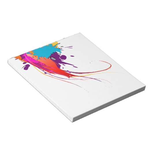 抽象芸術エキゾチック蝶絵を描(ばちゃばちゃ)跳ねる ノートパッド (アングル)