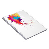 抽象芸術エキゾチック蝶絵を描(ばちゃばちゃ)跳ねる ノートブック (右側)