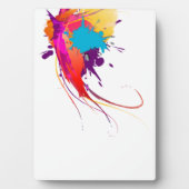 抽象芸術エキゾチック蝶絵を描（ばちゃばちゃ）跳ねる フォトプラーク (正面)