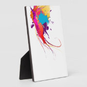 抽象芸術エキゾチック蝶絵を描（ばちゃばちゃ）跳ねる フォトプラーク (側面)