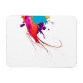 抽象芸術エキゾチック蝶絵を描(ばちゃばちゃ)跳ねる マグネット (横)