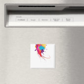 抽象芸術エキゾチック蝶絵を描（ばちゃばちゃ）跳ねる マグネット (インサイチュ (食洗機))