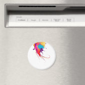 抽象芸術エキゾチック蝶絵を描（ばちゃばちゃ）跳ねる マグネット (インサイチュ (食洗機))